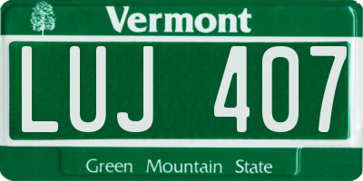VT license plate LUJ407