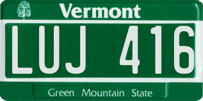 VT license plate LUJ416