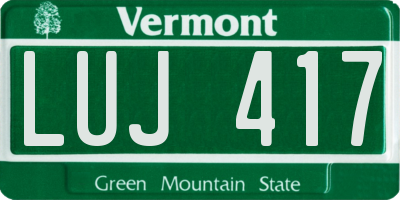 VT license plate LUJ417