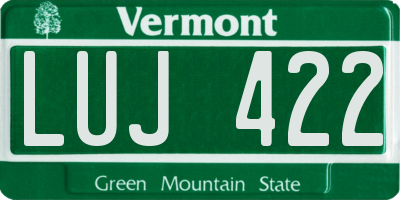 VT license plate LUJ422