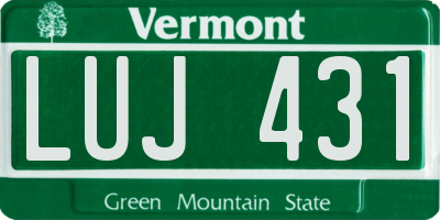 VT license plate LUJ431