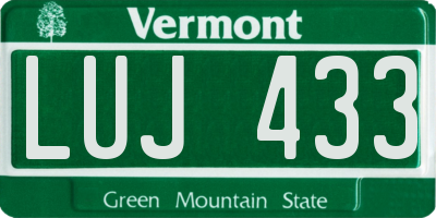 VT license plate LUJ433