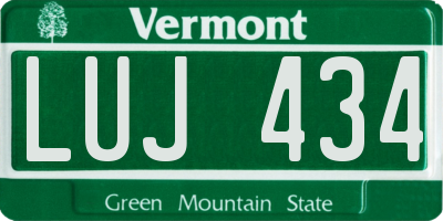 VT license plate LUJ434
