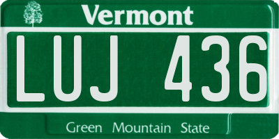 VT license plate LUJ436