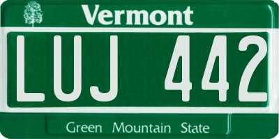 VT license plate LUJ442