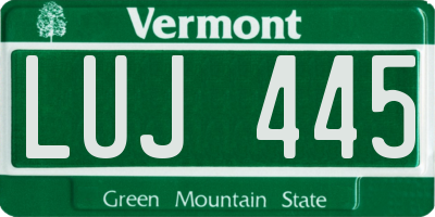 VT license plate LUJ445