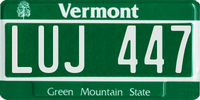 VT license plate LUJ447