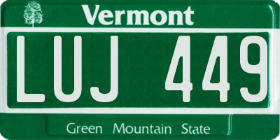 VT license plate LUJ449