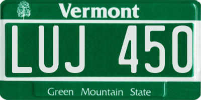 VT license plate LUJ450
