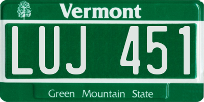 VT license plate LUJ451