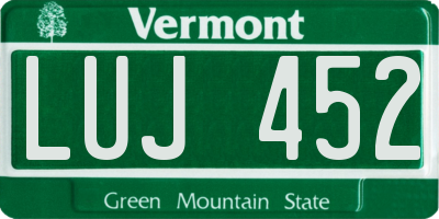 VT license plate LUJ452