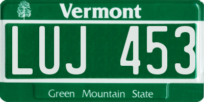 VT license plate LUJ453