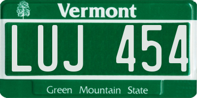 VT license plate LUJ454