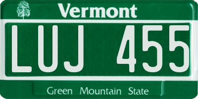 VT license plate LUJ455