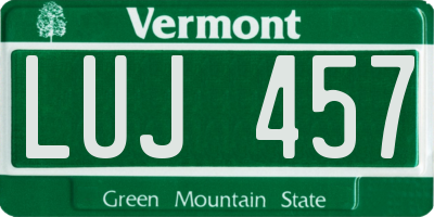 VT license plate LUJ457