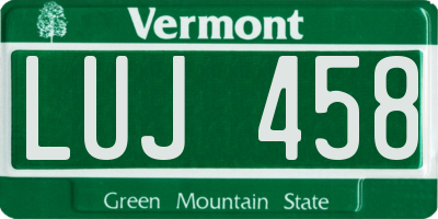VT license plate LUJ458