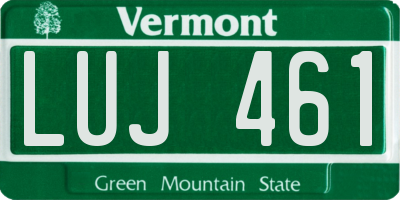 VT license plate LUJ461