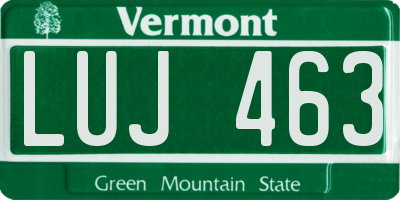 VT license plate LUJ463
