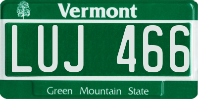 VT license plate LUJ466