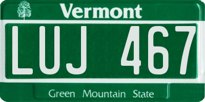 VT license plate LUJ467