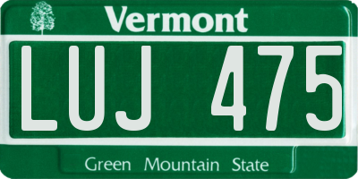 VT license plate LUJ475