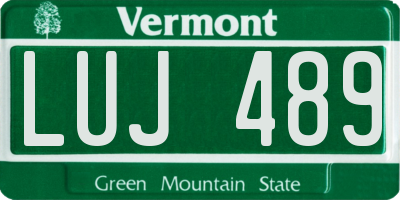 VT license plate LUJ489