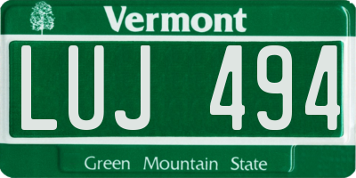 VT license plate LUJ494