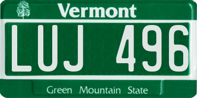 VT license plate LUJ496