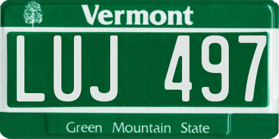 VT license plate LUJ497