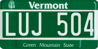 VT license plate LUJ504