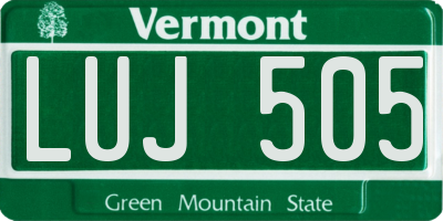 VT license plate LUJ505