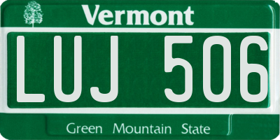 VT license plate LUJ506