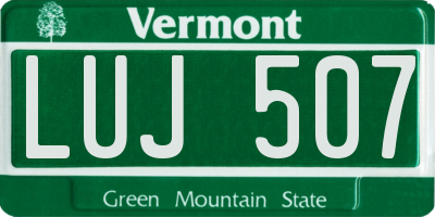 VT license plate LUJ507