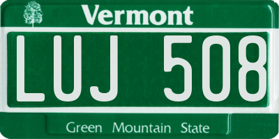 VT license plate LUJ508