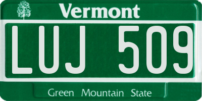 VT license plate LUJ509