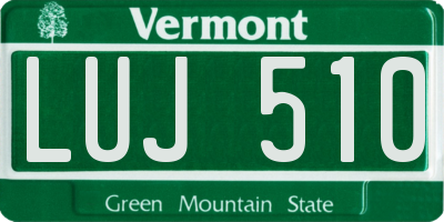 VT license plate LUJ510