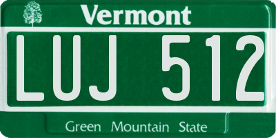 VT license plate LUJ512