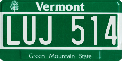 VT license plate LUJ514