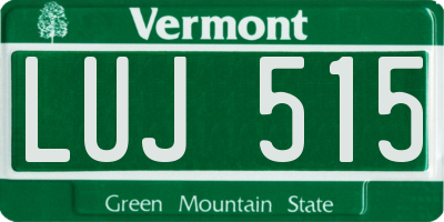 VT license plate LUJ515