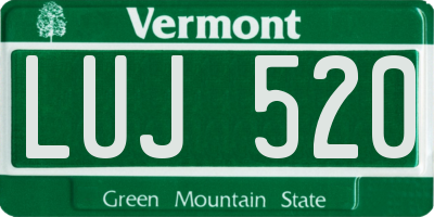 VT license plate LUJ520