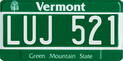 VT license plate LUJ521