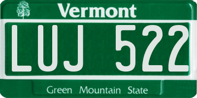 VT license plate LUJ522