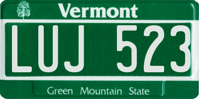 VT license plate LUJ523