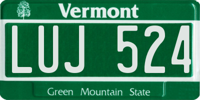 VT license plate LUJ524
