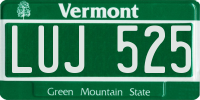 VT license plate LUJ525