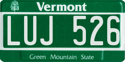 VT license plate LUJ526