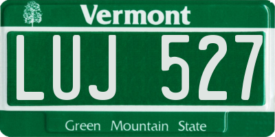VT license plate LUJ527