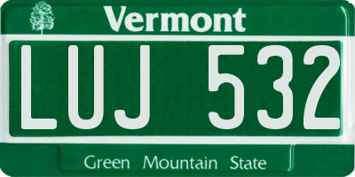 VT license plate LUJ532