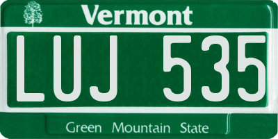 VT license plate LUJ535