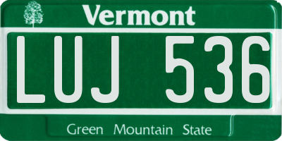 VT license plate LUJ536